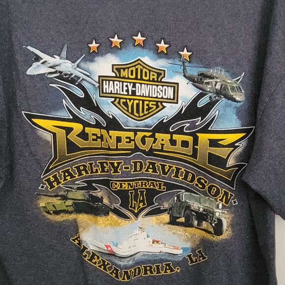 Harley Davidson Renegade Tee Shirt Alexandria LA X-Large Unique - Picture 4 of 10
